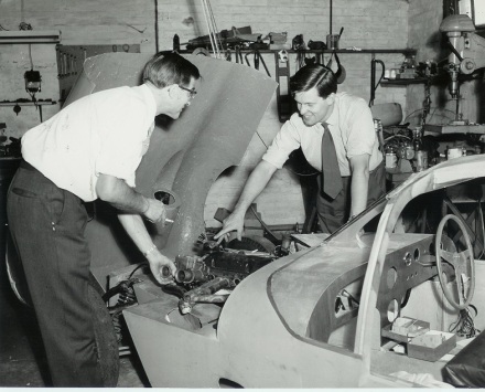 80 SNK - John Cotton & John Sutton during rebuild - 1962 MR